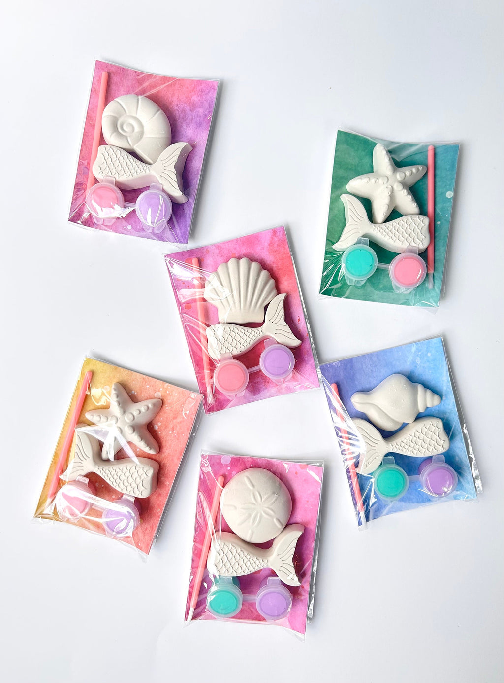 adorable mermaid tails and shells paintable craft perfect for birthday parties, kids crafts, gifts, school events