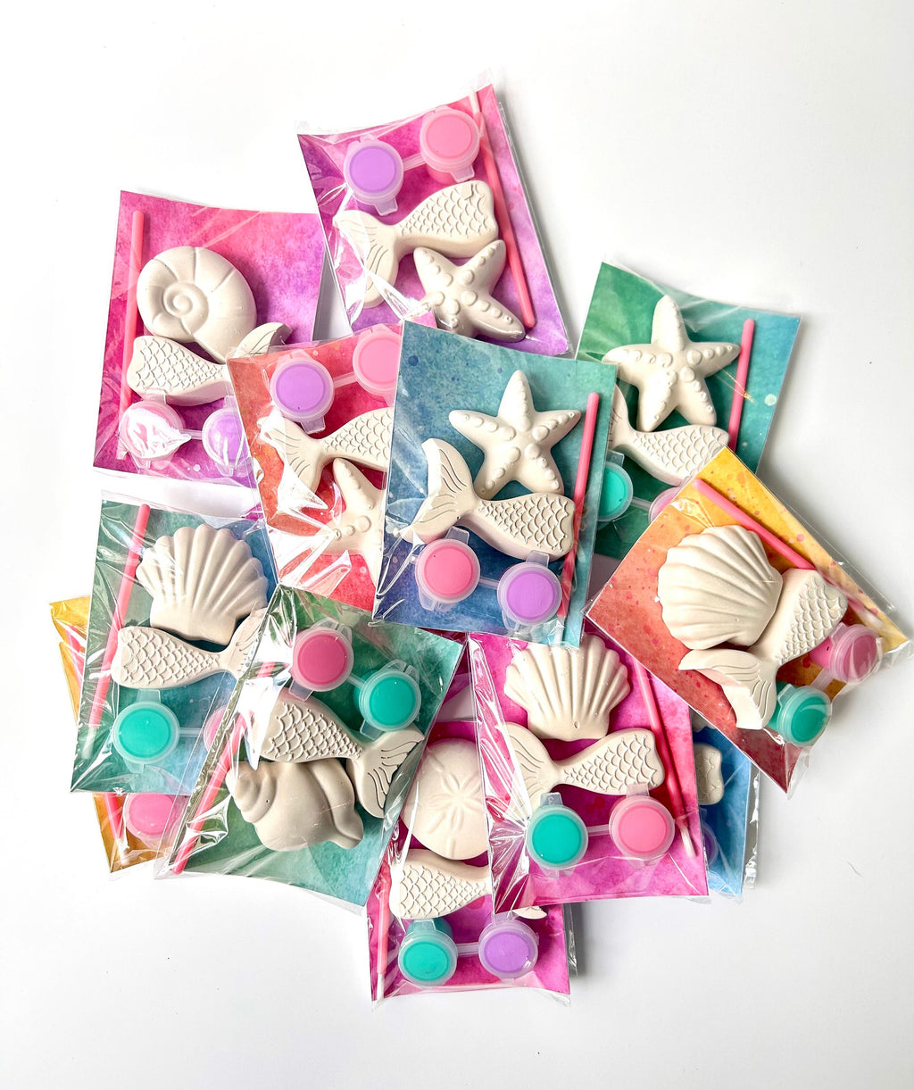 adorable mermaid tails and shells paintable craft perfect for birthday parties, kids crafts, gifts, school events