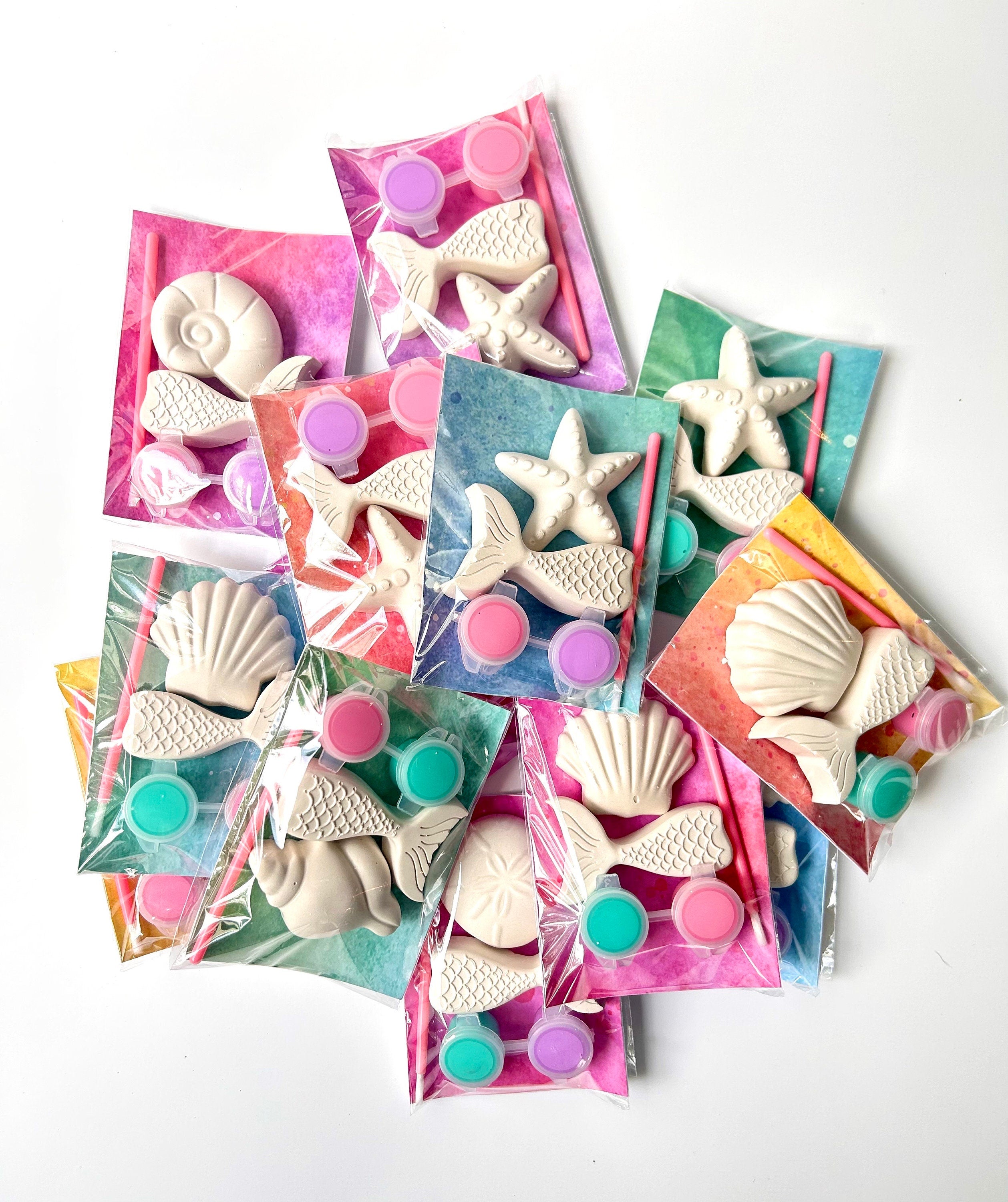 adorable mermaid tails and shells paintable craft perfect for birthday parties, kids crafts, gifts, school events
