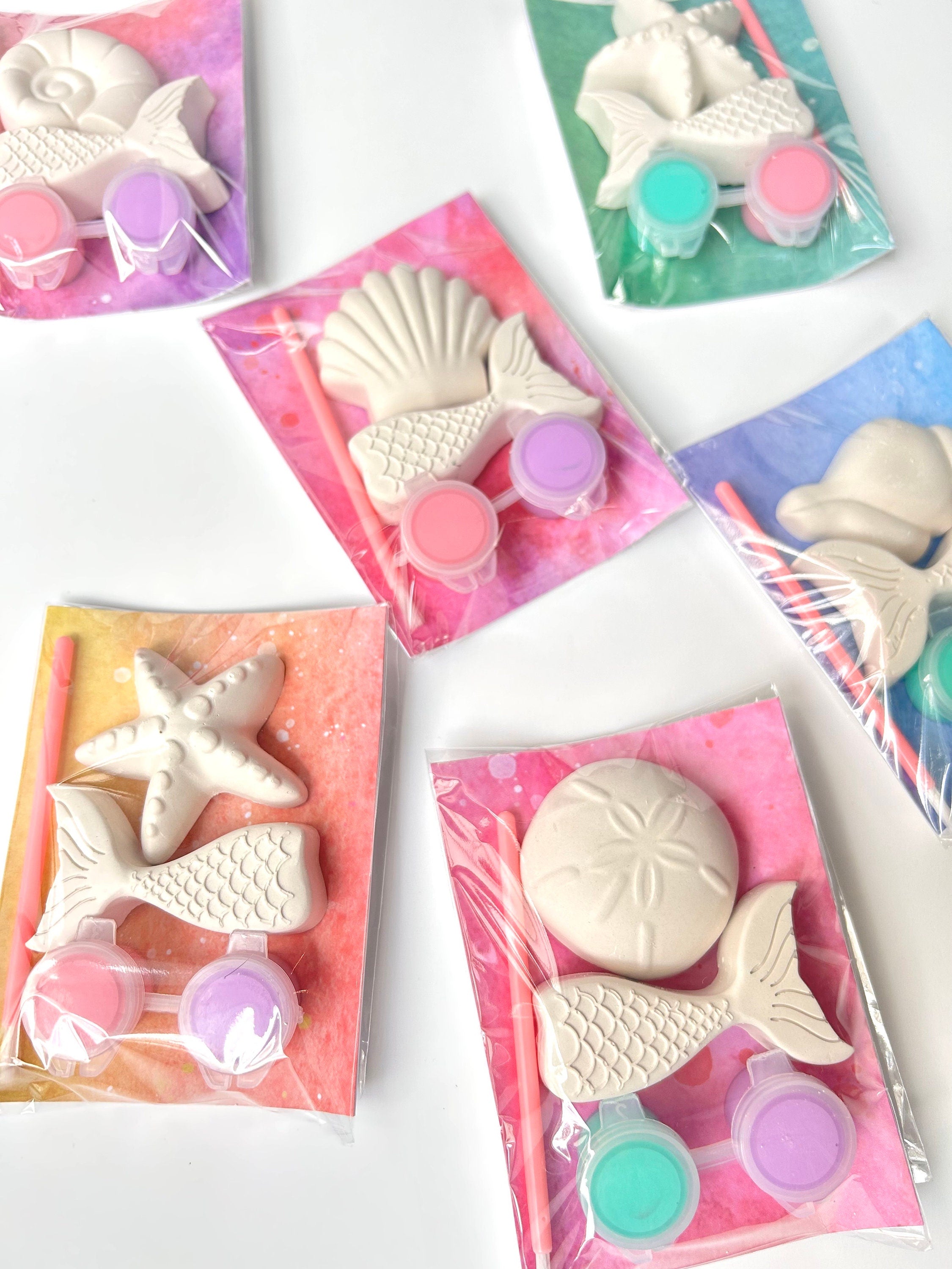 adorable mermaid tails and shells paintable craft perfect for birthday parties, kids crafts, gifts, school events