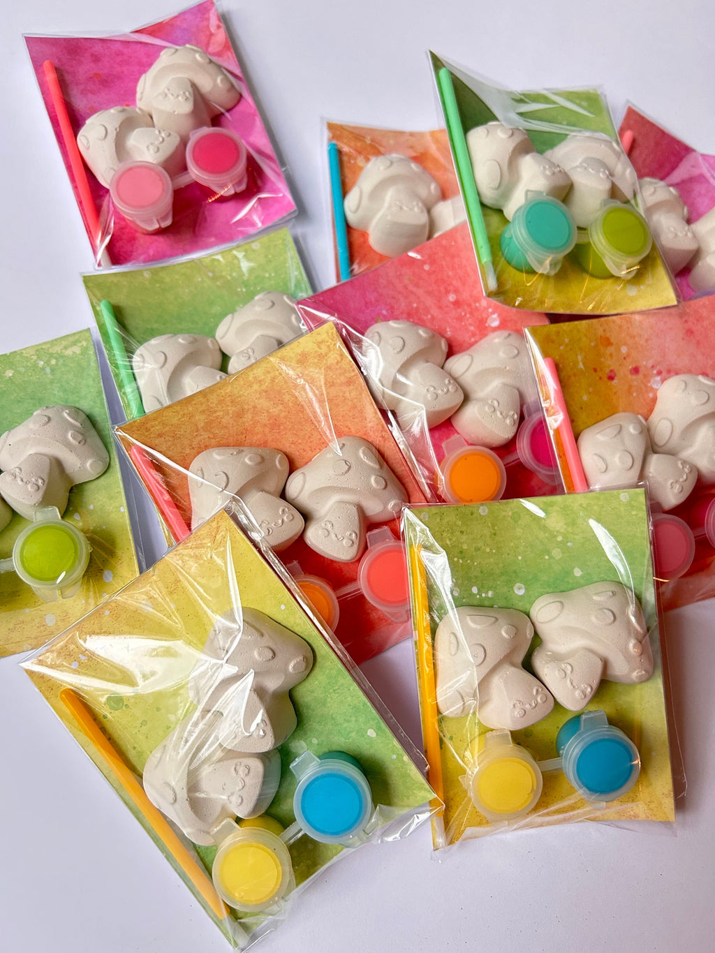 bright and colorful mushroom themed Favor kits