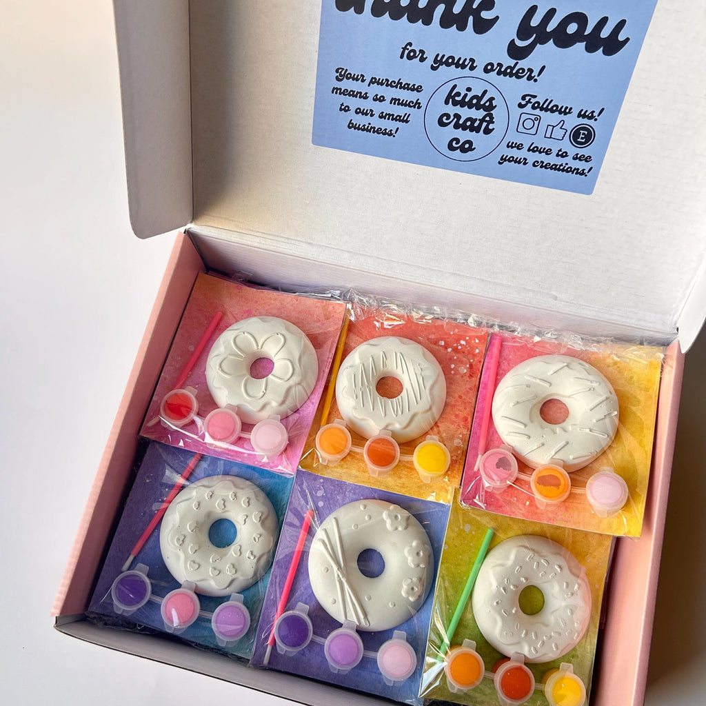 Donut Party Favor Paint Kits Theme Party Summer Party Favors Party Donut Craft